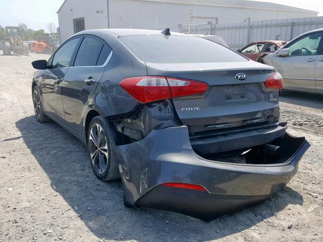 KNAFX4A85E5138772 - 2014 KIA FORTE EX GRAY photo 3