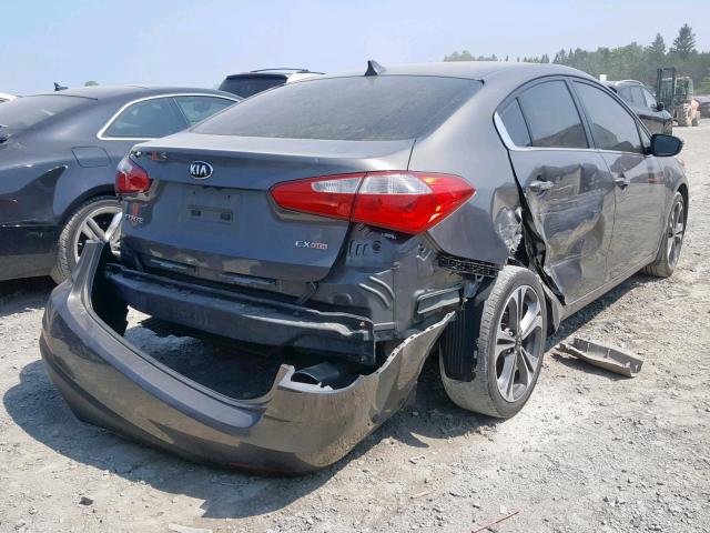 KNAFX4A85E5138772 - 2014 KIA FORTE EX GRAY photo 4