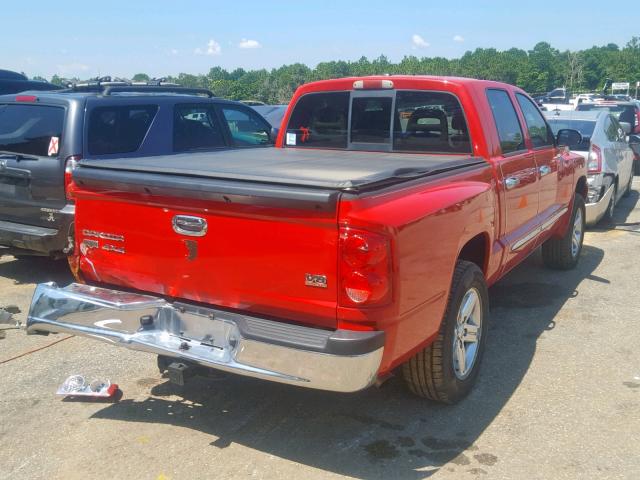 1D3HW58P17S182443 - 2007 DODGE DAKOTA QUA RED photo 4