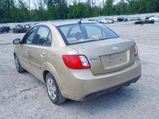 KNADH4A31A6628011 - 2010 KIA RIO LX GOLD photo 3