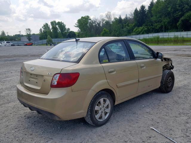 KNADH4A31A6628011 - 2010 KIA RIO LX GOLD photo 4