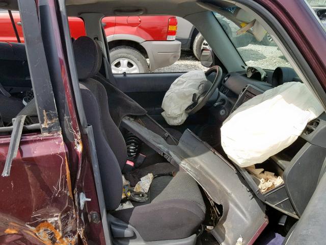 JTLKT324254007408 - 2005 TOYOTA SCION XB 勃艮第红 照片 5