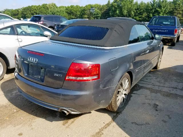 WAUAF48H39K005762 - 2009 AUDI A4 2.0T CA BLUE photo 4