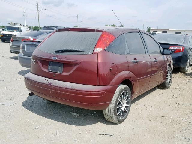 1FAHP37N87W283648 - 2007 FORD FOCUS ZX5 BURGUNDY photo 4