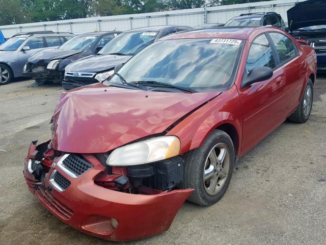 1B3EL46R65N668598 - 2005 DODGE STRATUS SX RED photo 2