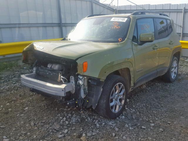 ZACCJBBT0FPB66103 - 2015 JEEP RENEGADE L GREEN photo 2