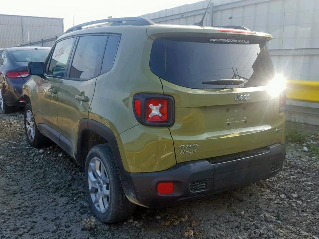 ZACCJBBT0FPB66103 - 2015 JEEP RENEGADE L GREEN photo 3