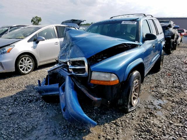 1D4HR48Z03F600329 - 2003 DODGE DURANGO SL BLUE photo 2