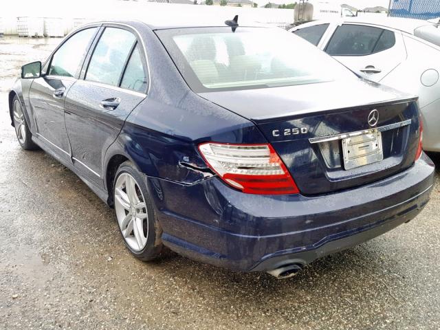 WDDGF4HB4CR219558 - 2012 MERCEDES-BENZ C 250 BLUE photo 3