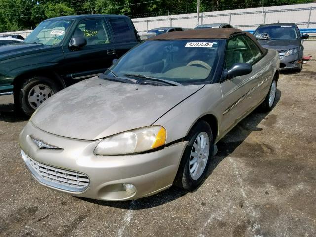 1C3EL55R22N172218 - 2002 CHRYSLER SEBRING LX GOLD photo 2