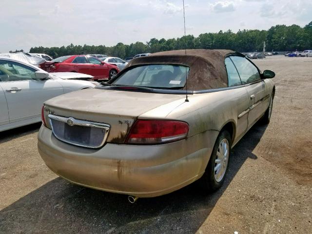 1C3EL55R22N172218 - 2002 CHRYSLER SEBRING LX GOLD photo 4