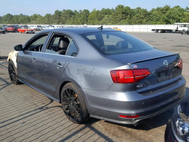 3VW4T7AJ9HM340309 - 2017 VOLKSWAGEN JETTA GLI GRAY photo 3