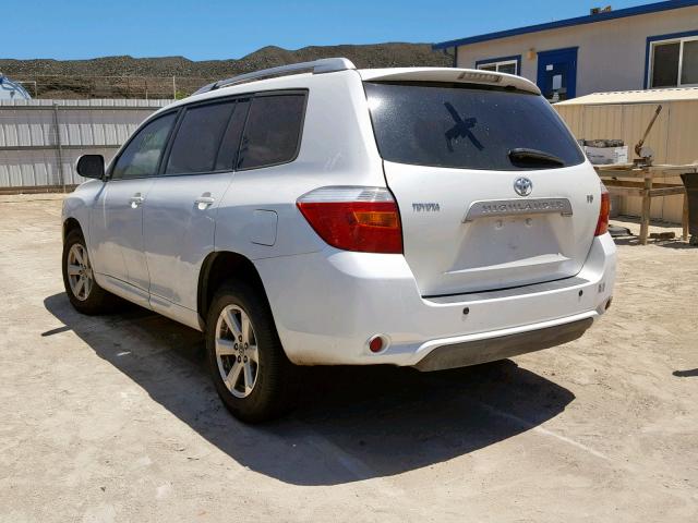 JTEDS41A782022180 - 2008 TOYOTA HIGHLANDER WHITE photo 3