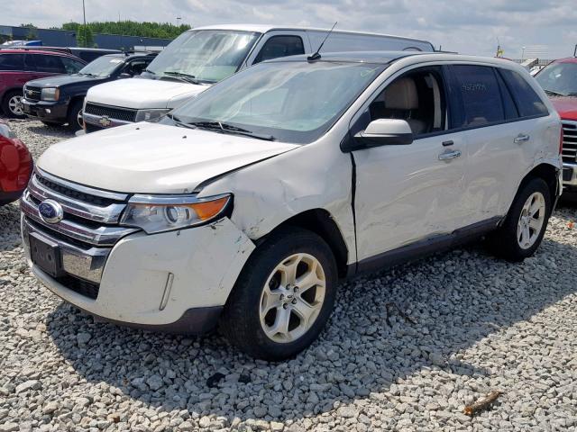 2FMDK4JC6BBB25092 - 2011 FORD EDGE SEL WHITE photo 2