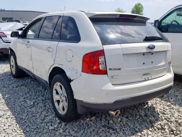 2FMDK4JC6BBB25092 - 2011 FORD EDGE SEL WHITE photo 3