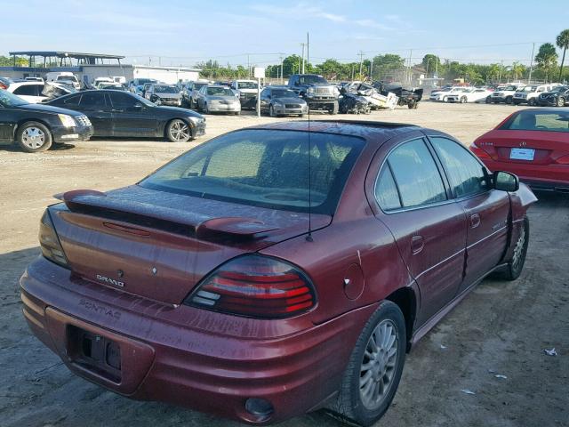 1G2NF52T2YM765521 - 2000 PONTIAC GRAND AM S MAROON photo 4