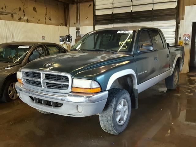 1B7GG2AZ01S161490 - 2001 DODGE DAKOTA QUA GREEN photo 2