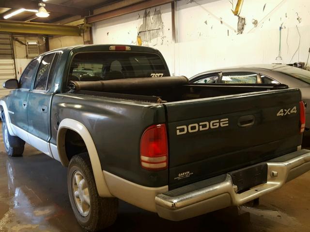 1B7GG2AZ01S161490 - 2001 DODGE DAKOTA QUA GREEN photo 3