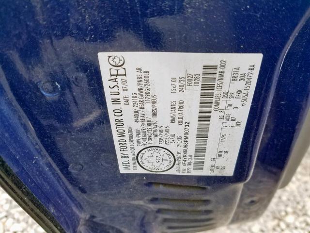 4F4YR46U68PM00732 - 2008 MAZDA B3000 CAB BLUE photo 10