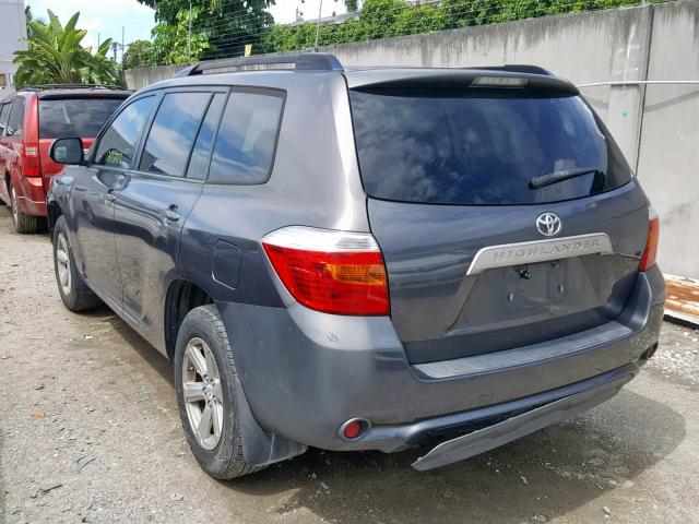 JTEDA41A392007938 - 2009 TOYOTA HIGHLANDER GRAY photo 3