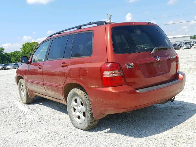 JTEGD21A630061875 - 2003 TOYOTA HIGHLANDER RED photo 3