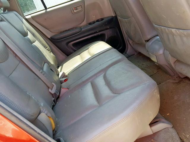 JTEGD21A630061875 - 2003 TOYOTA HIGHLANDER RED photo 6