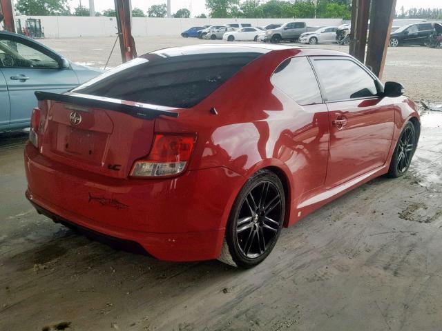 JTKJF5C78D3055883 - 2013 TOYOTA SCION TC წითელი ფოტო 4