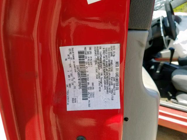 1FAFP34N97W109695 - 2007 FORD FOCUS ZX4 RED photo 10