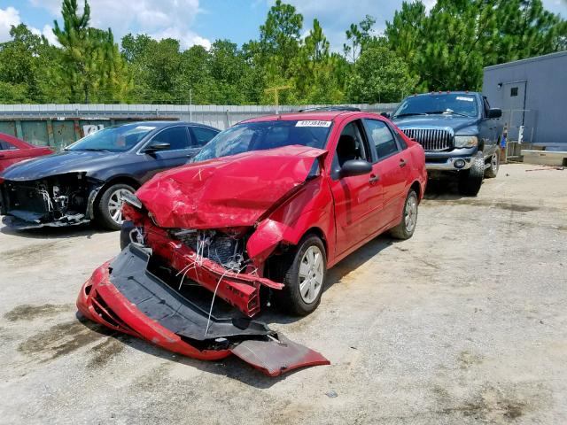 1FAFP34N97W109695 - 2007 FORD FOCUS ZX4 RED photo 2