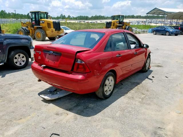 1FAFP34N97W109695 - 2007 FORD FOCUS ZX4 RED photo 4