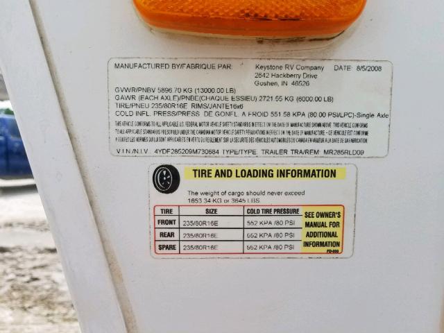 4YDF285209M730684 - 2009 KEYSTONE MONTANA CREAM photo 10