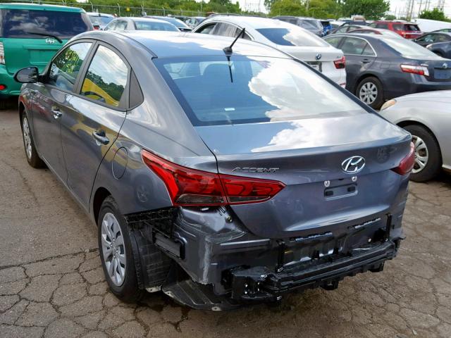 3KPC24A30KE057736 - 2019 HYUNDAI ACCENT SE GRAY photo 3