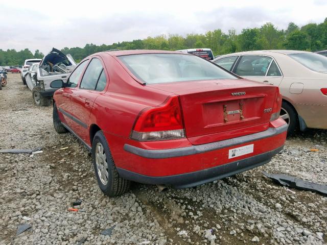 YV1RS61R012036689 - 2001 VOLVO S60 RED photo 3