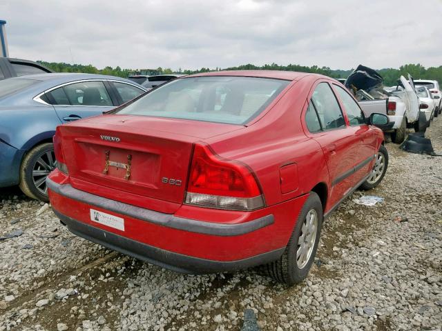 YV1RS61R012036689 - 2001 VOLVO S60 RED photo 4