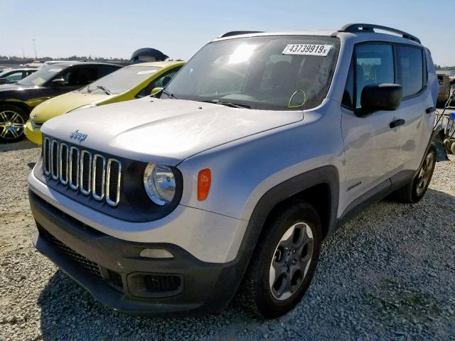 ZACCJAAB8HPF59303 - 2017 JEEP RENEGADE S ვერცხლისფერი ფოტო 2
