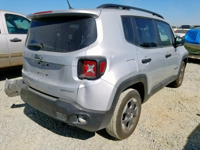 ZACCJAAB8HPF59303 - 2017 JEEP RENEGADE S ვერცხლისფერი ფოტო 4