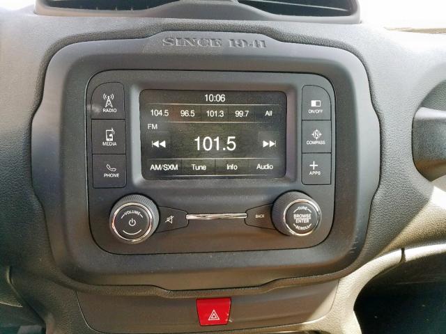 ZACCJAAB8HPF59303 - 2017 JEEP RENEGADE S ვერცხლისფერი ფოტო 9