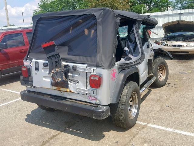 1J4FA39S54P748568 - 2004 JEEP WRANGLER X SILVER photo 4