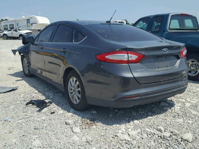 3FA6P0G76FR160133 - 2015 FORD FUSION S CHARCOAL photo 3