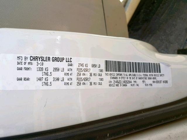 2V4RW3D11AR262844 - 2010 VOLKSWAGEN ROUTAN SE WHITE photo 10