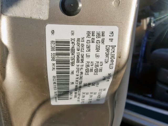 3C4FY48B94T287864 - 2004 CHRYSLER PT CRUISER GOLD photo 10