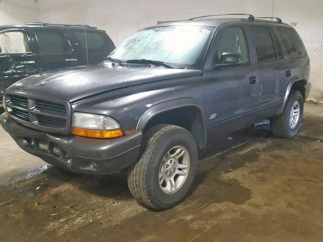 1B4HS38N22F150509 - 2002 DODGE DURANGO SP GRAY photo 2