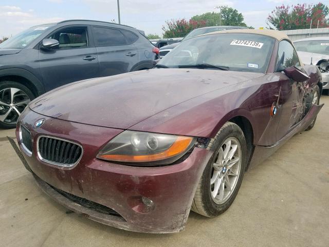 4USBT33584LS52781 - 2004 BMW Z4 2.5 MAROON photo 2