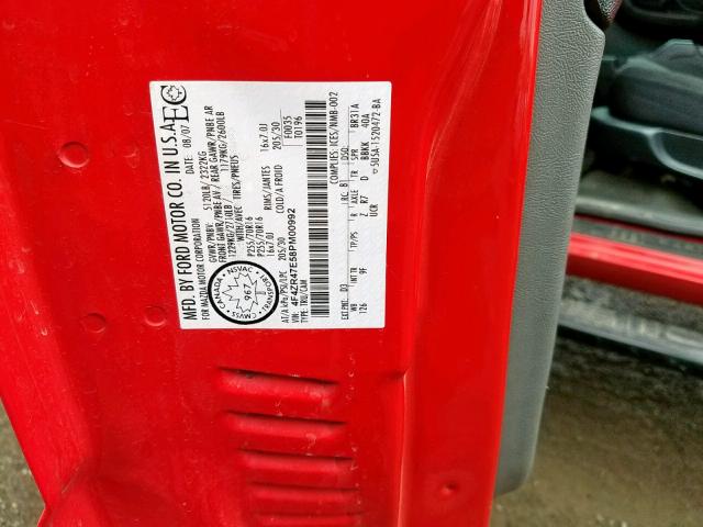 4F4ZR47E58PM00992 - 2008 MAZDA B4000 CAB RED photo 10