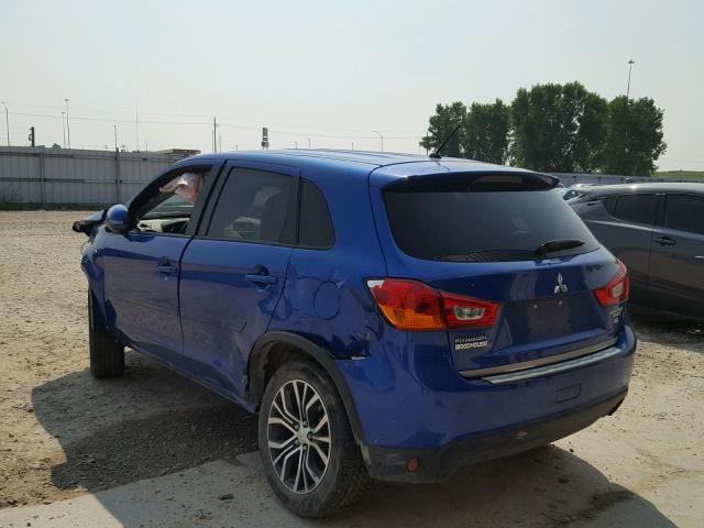 JA4AR3AW2GZ047643 - 2016 MITSUBISHI OUTLANDER BLUE photo 3