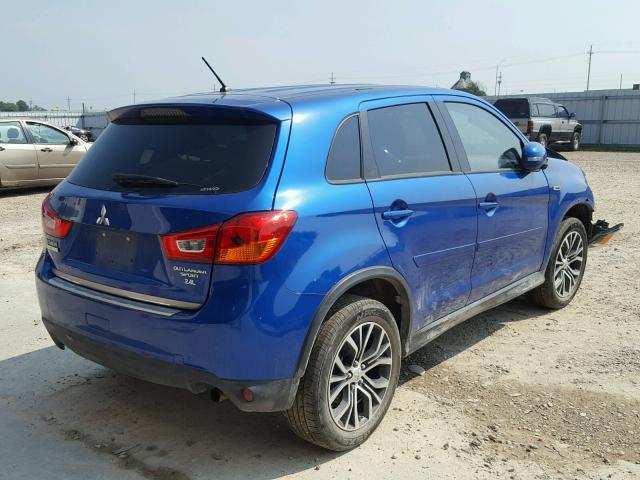 JA4AR3AW2GZ047643 - 2016 MITSUBISHI OUTLANDER BLUE photo 4