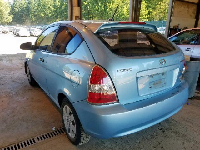 KMHCM36C08U091565 - 2008 HYUNDAI ACCENT GS BLUE photo 3