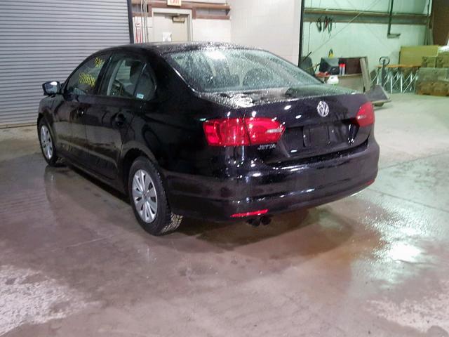 3VW2K7AJ0CM423484 - 2012 VOLKSWAGEN JETTA BASE 黑色 照片 3