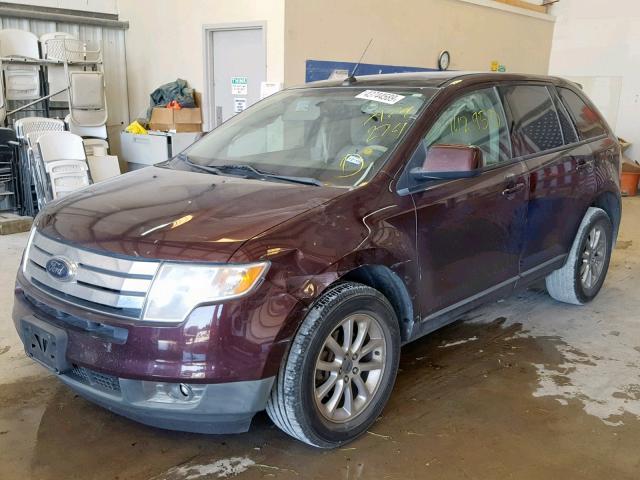 2FMDK38C89BA79274 - 2009 FORD EDGE SEL MAROON photo 2