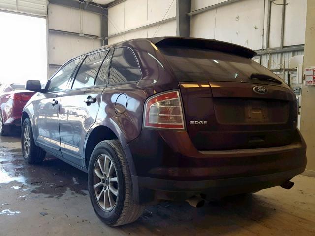 2FMDK38C89BA79274 - 2009 FORD EDGE SEL MAROON photo 3